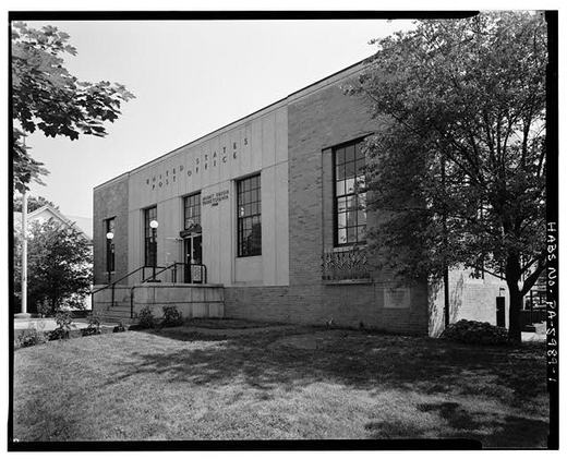 1. GENERAL VIEW OF POST OFFICE LOOKING SOUTH - U.S. Post Office, Market &amp; South Jefferson Street, Mount Union