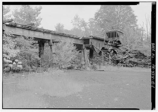 1. General view from west - East Broad Top Railroad &amp; Coal Company, Coal Dock, Route 522, East side, Mount Union