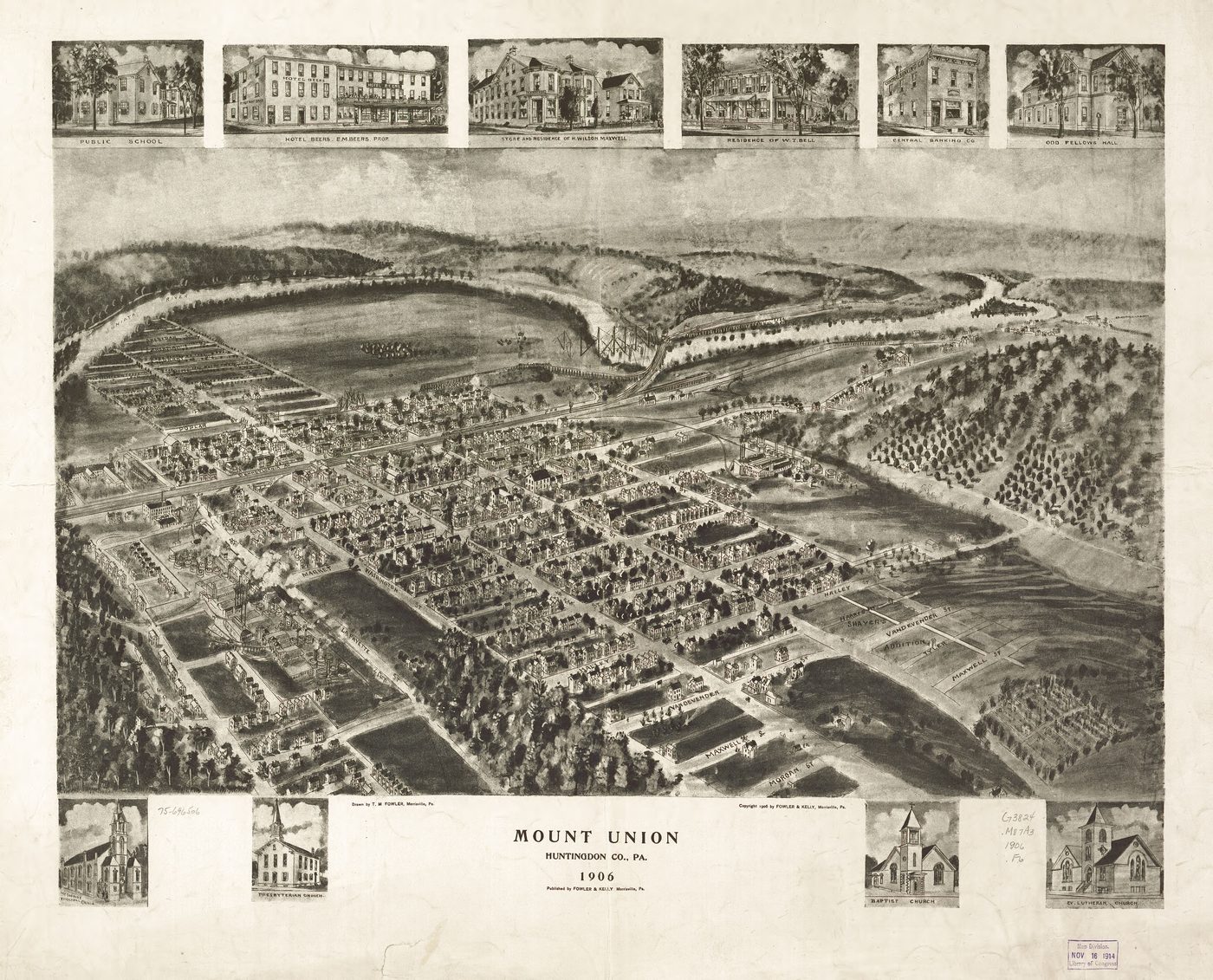 Bird's-eye panorama of Mount Union