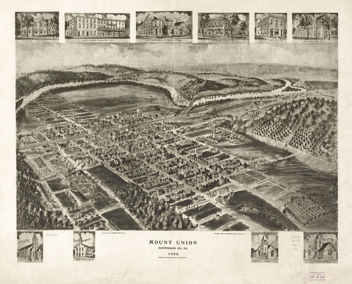 Bird's-eye panorama of Mount Union