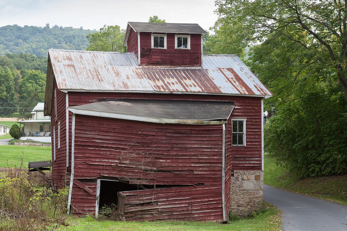 The Hudson Grist Mill on the main street of Saltillo, west side, with the shed addition.